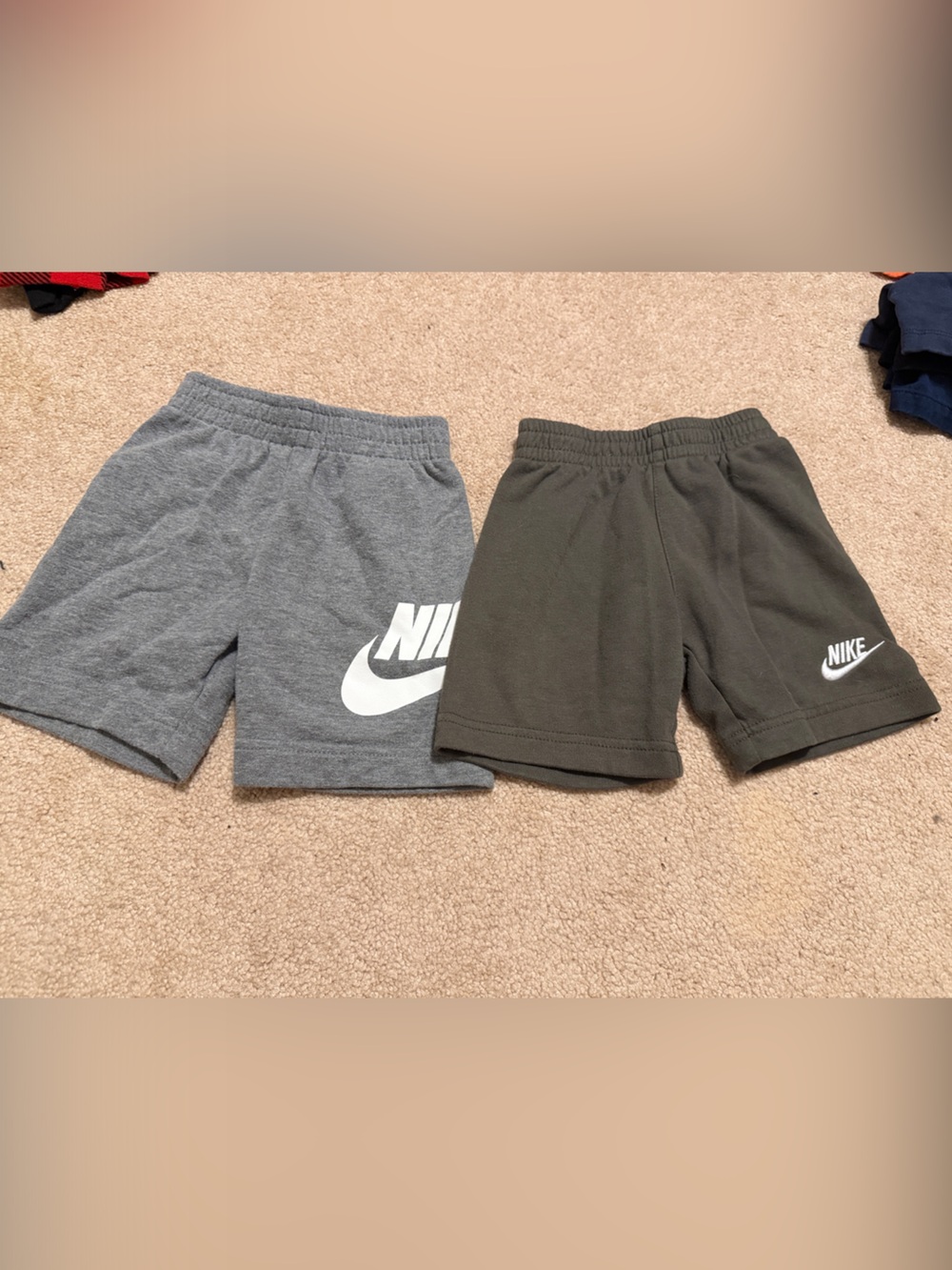 Nike Kids Gray and Olive Green Shorts 2-Pack